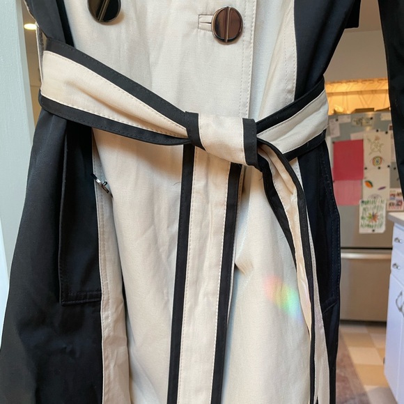 Principles 2 Tone Black and Tan Trench Coat Size 12 UK 6 US - Picture 2 of 8